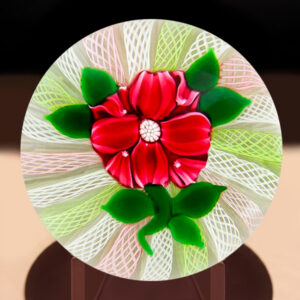 John Deacons Tudor Rose On Pastel Latticino Ground