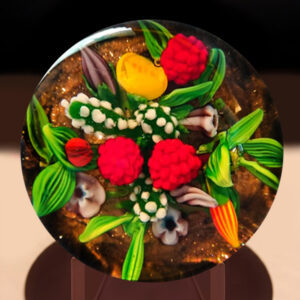 Chris Sherwin Lampwork Bouquet Of Berries And Flowers